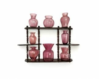 Cranberry Glass Vases, Fenton Pilgrim Glass 