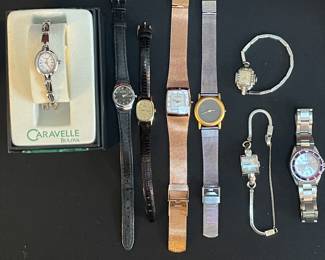 Watches: Bulova, Hampden, Caravelle, Skaagan