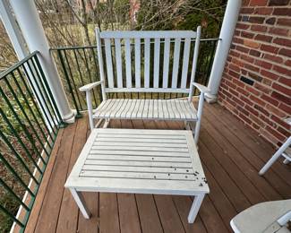 White Porch Chair and Side Table
