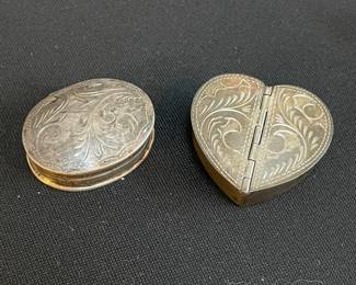 Sterling silver trinket boxes