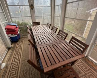 IKEA APPLARO Extendable Dining Table and 10 Chairs 