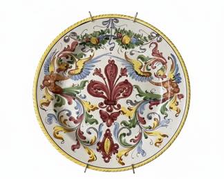 Pair of Italian Pottery Hand Painted Plates 