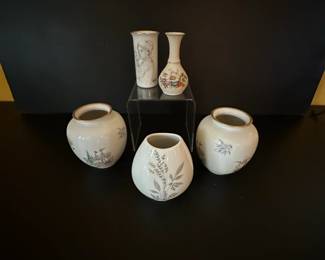 Set of Five Porcelain Vases including Albert Stahl 