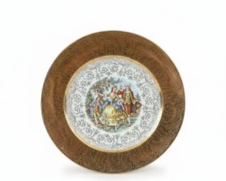 Sabin Crest-O-Gold 22K Rococo Scene Plate