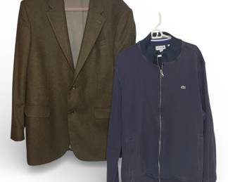 Oscar de la Renta cashmere sport coat & LaCoste bomber jacket 