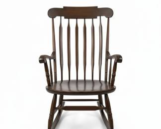 Vtg. Solid Wood Rocker