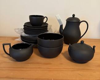 Wedgwood Black Basalt Tea Set