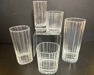 Set of 5 Novacento Ribbed Glass Tumblers and Glassware