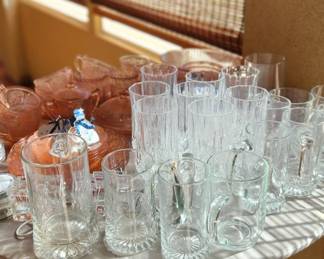 Lots of crystal and glassware 