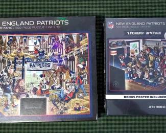 2 500pc New England Patriots Dog  Barnyard Fans Jigsaw Puzzles  1 Sealed