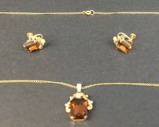 Van Dell 12K Gold Filled Necklace and Earrings