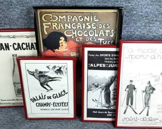 Framed French Art  Advertisement Prints, Serving Tray