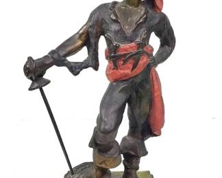Paul Herzel Pompeian Pirate FigurineBronze over composite