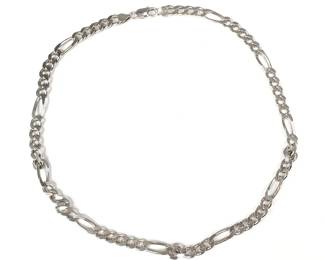 Sterling Figaro Chain Necklace