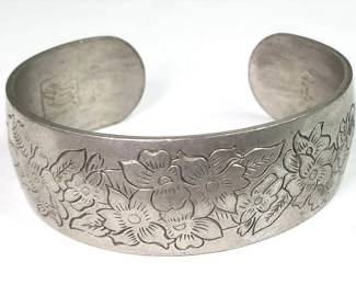 Vintage Kirk Pewter 9002 Cuff Bracelet