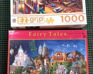 2 Jigsaw Puzzles1500pc Fairy Tales, 1000pc Attic Treasures