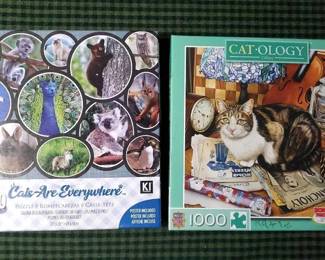 2 1000pc Jigsaw Puzzles, Cat Themed