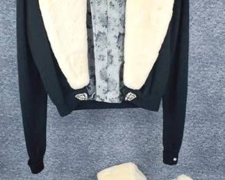Vintage Fur Collars, Cashmere Sweater with added Jewels