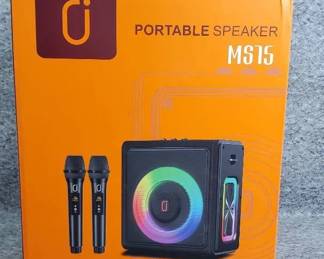 NEW Boxed Portable Speaker Karaoke Mics Set