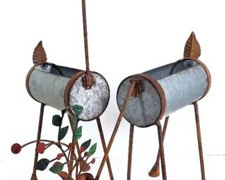 Pair of Metalcraft Reindeer Planters