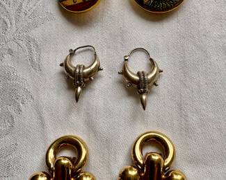 Vintage clip-on earrings Hermes (top) and Paco Rabanne (bottom)