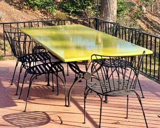 French Enameled Lava Stone Tabletop with Base