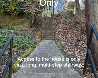 GPS will lead you to a dedicated stairway that serves as the only entrance to the home. IT IS NOT THE ADDRESS OF THE HOUSE. 