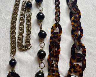 Tortoiseshell acrylic link necklaces