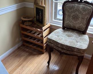Wine rack, chair