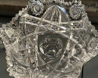 Cut crystal bowl, also a compote, candy and nappy dishes.