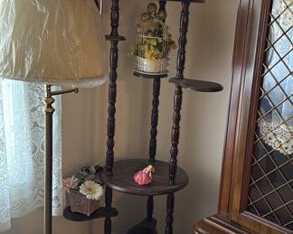 Vintage tier wooden plant stand 
