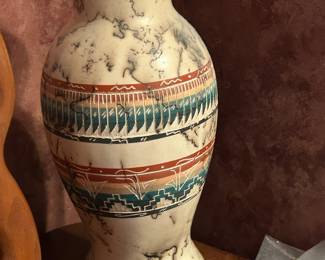 Horsehair pottery vase