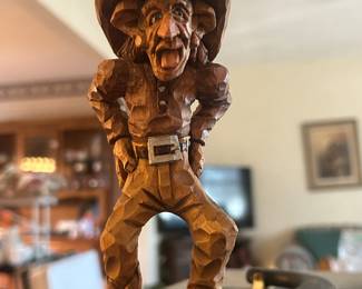 Several wood carvings