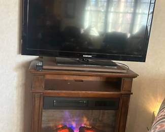 Working electric fireplace TV stand