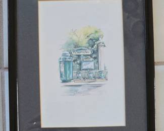 Paris Metro Entrance Watercolor