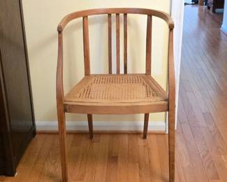 MCM Sculpted Walnut and Cane Chair Qty(2)