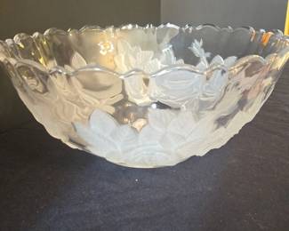 Frosted Rose Crystal Bowl