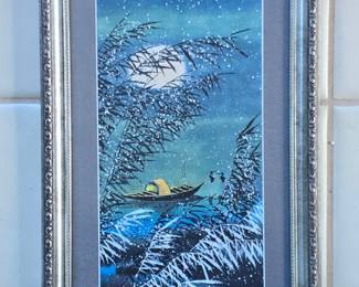 Set of 4 Japanese Style Water Color Painting depicting the Seasons