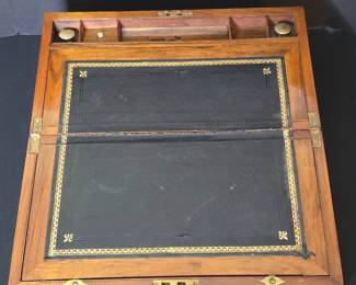 Victorian Campaign Writing Slop with Inkwells