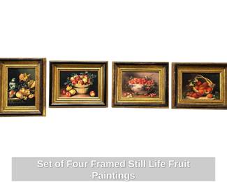 Set of Four Still life Fruit Paintings
