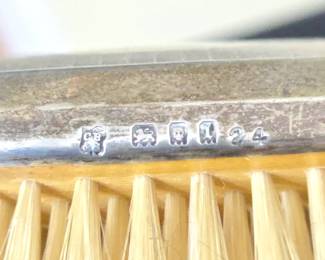 Antique British Sterling Silver Complete Vanity Set in Original Case