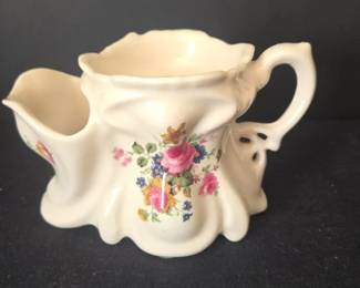 Vintage Porcelain Tea Strainer with Floral Decoration