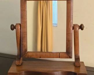 Antique Wooden Table Top Mirror