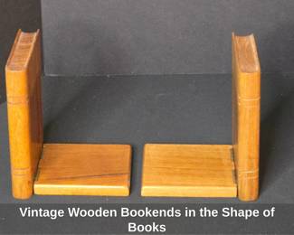 Vintage Wooden Bookends