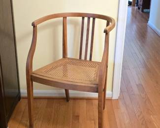 MCM Sculpted Walnut and Cane Chair Qty(2)