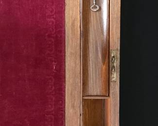 Victorian Portable Writing Slope with Marquetry Inlay,  Inkwells and Key