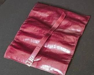 Vintage Italian Leather Jewelry Roll Organizer