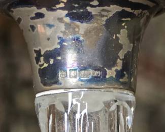 Antique Crystal Decanter with Silver Decanter