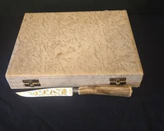 Vintage Anton Wingen Jr Stag Handle Steak Knives Set