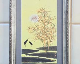 Set of 4 Japanese Style Water Color Painting depicting the Seasons